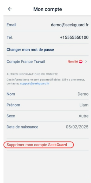 Écran de modification du numéro de téléphone avec l'option 'Modifier mon numéro de téléphone' mise en évidence